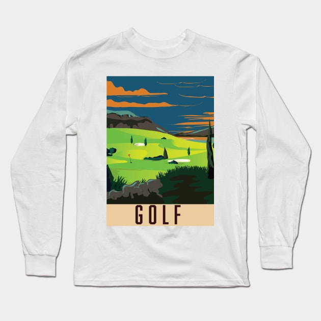 Golf Long Sleeve T-Shirt by nickemporium1